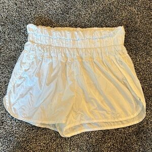 Free people movement white athletic smocked waist shorts large lined